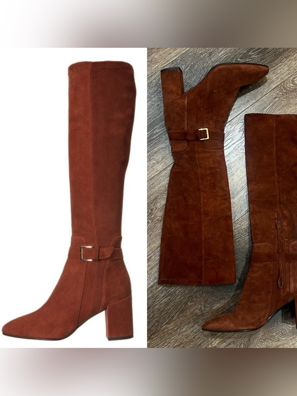 Kate Spade New York Oralie Dark Rust Kid Suede Stretch Suede Boots